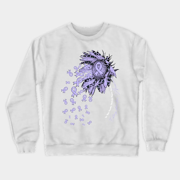 Eating disorders Awareness - sunflower nobody fights alone Crewneck Sweatshirt by Lewis Swope